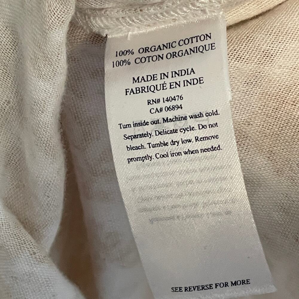 Faherty Boho Floral Dress Women's Medium Tan Tasseled Organic Cotton Cottagecore - Picture 10 of 11